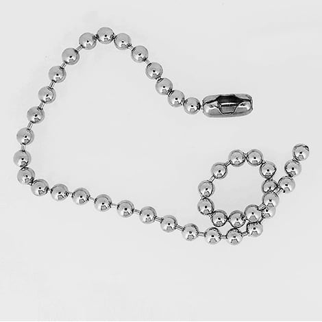 swing tag metal ball chain