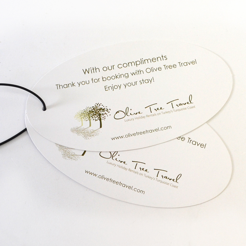 Oval swing tags