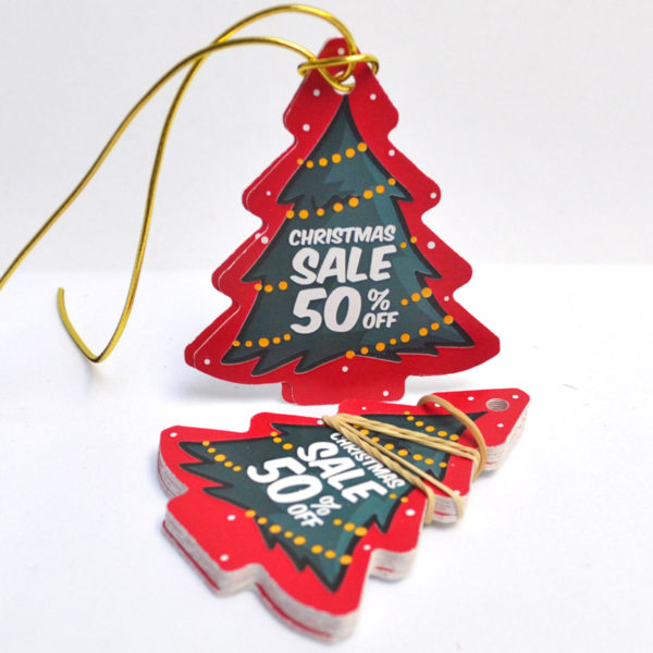 die cut christmas tree tags