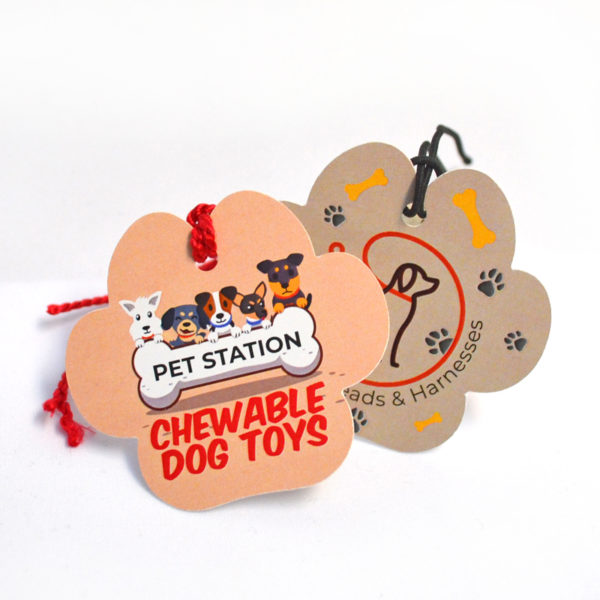 paw print shaped tags